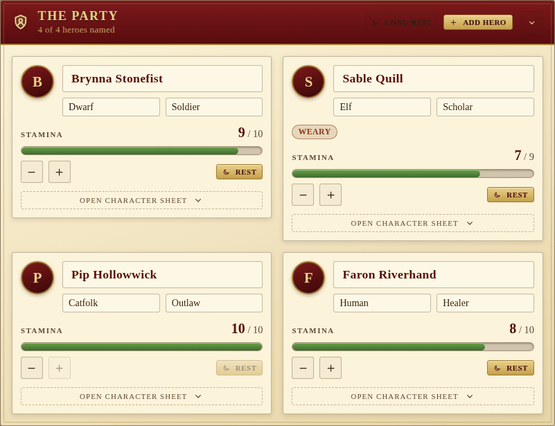The Party panel